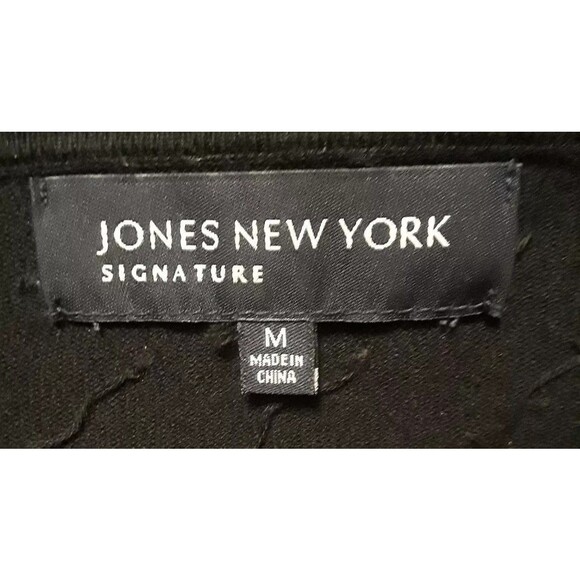 Jones New York Signature Cotton Blend Cardigan Faux Pearls Beads & Buttons Sz M - Picture 4 of 4